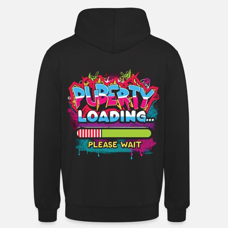 Alerte puberté graffiti urbain - Sweat-shirt à capuche unisexe - noir