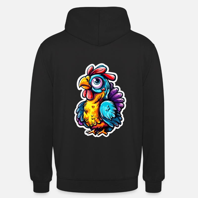 Poulet coloré - Sweat-shirt à capuche unisexe - noir