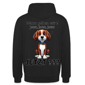 Süsser Hund - Unisex Hoodie - Schwarz - Hinten - Michal (187cm)