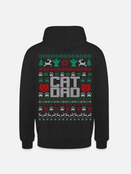 Papa chat de Noël laid - Sweat-shirt à capuche unisexe - noir