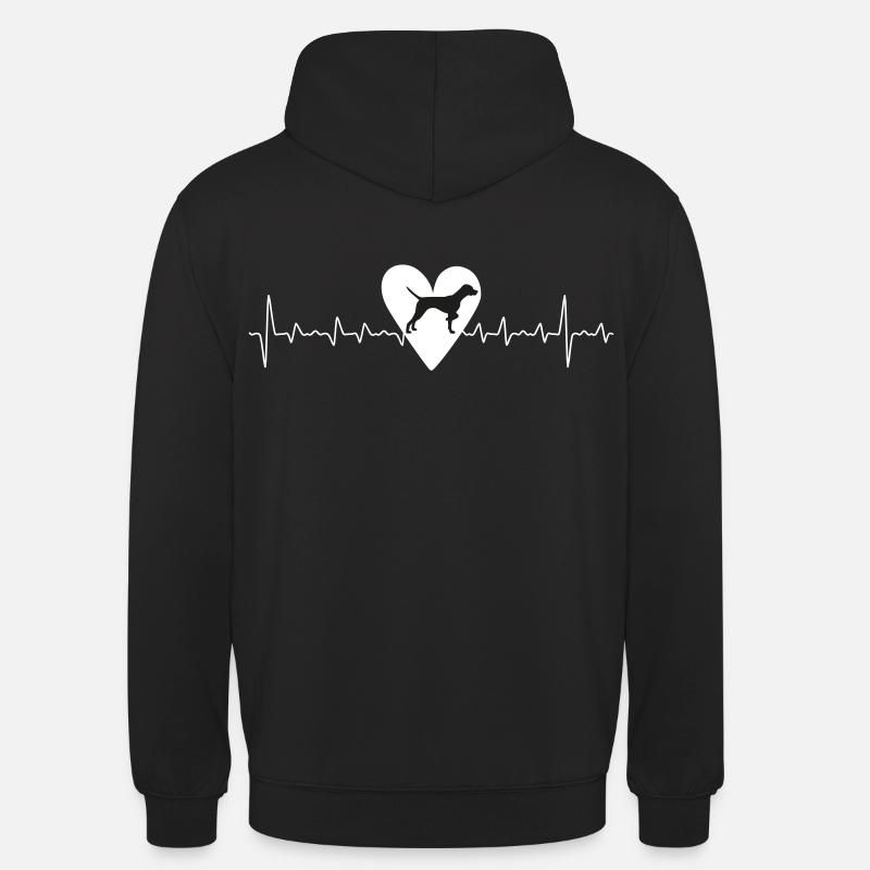 Pointer Chien Heartline - Sweat-shirt à capuche unisexe - noir