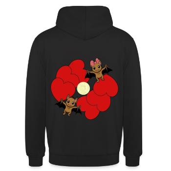 Chauve-souris Saint Valentin Dark Fantasy Enfants Amour - Sweat-shirt à capuche unisexe - noir - Dos - Michal (187cm)