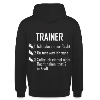 Trainer - Unisex Hoodie - Schwarz - Hinten - Michal (187cm)