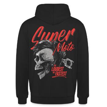 Supermoto - Unisex Hoodie - black - Back - Michal (187cm)