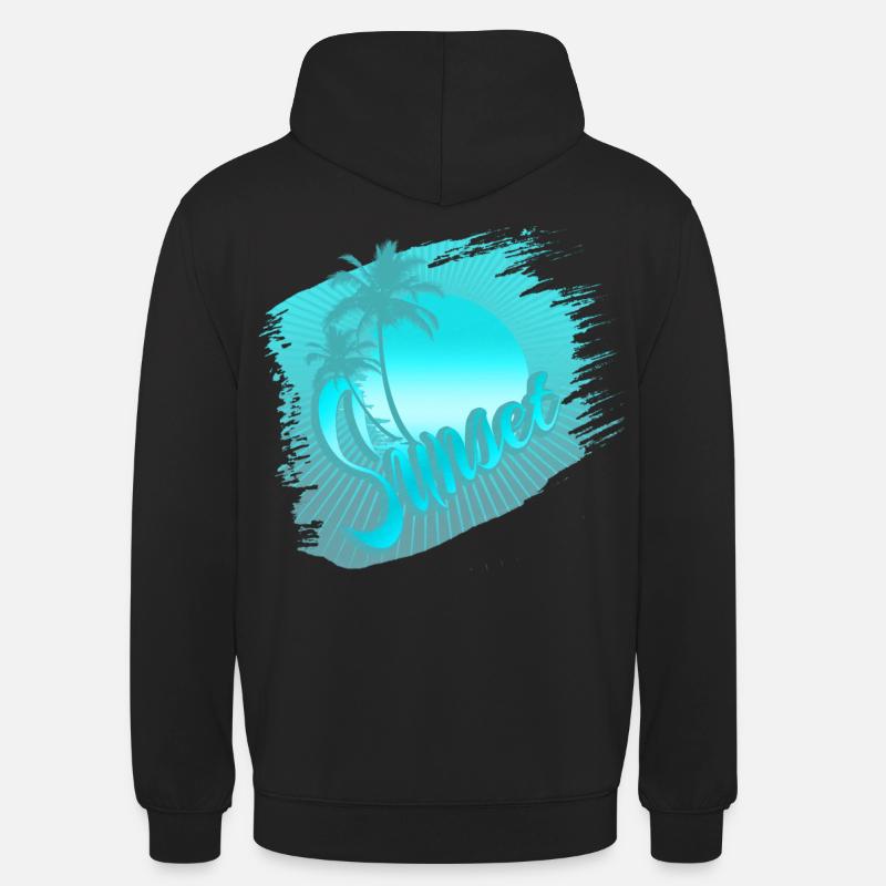 sunset blue - Sweat-shirt à capuche unisexe - noir