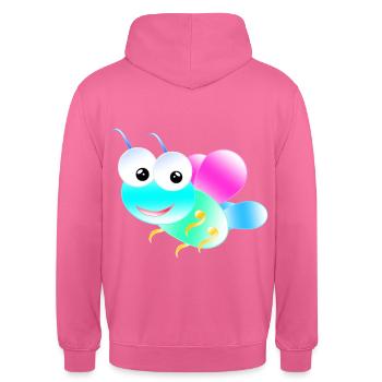 Papillon pastel - Sweat-shirt à capuche unisexe - rose - Dos - Michal (187cm)