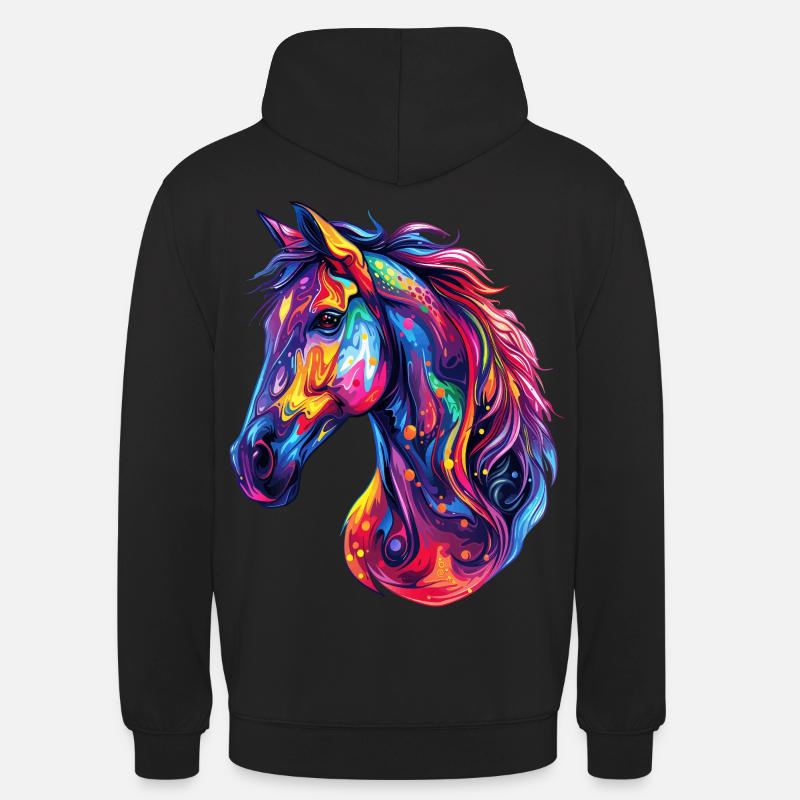 Ein psychedelischer Pferdekopf - Unisex Hoodie - Schwarz