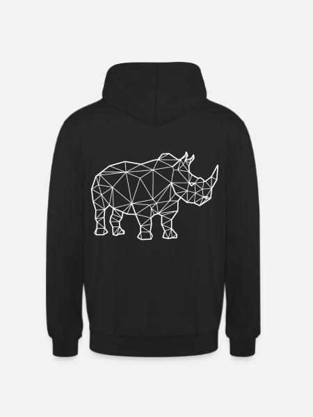 Rhinoceros polygon - Unisex Hoodie - black