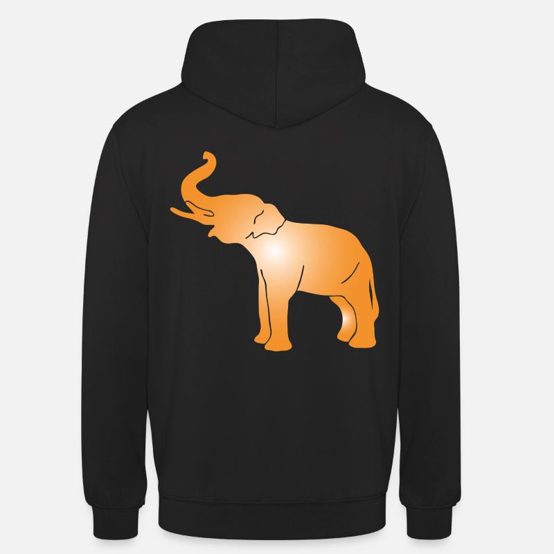 éléphant silhouette éléphant - Sweat-shirt à capuche unisexe - noir