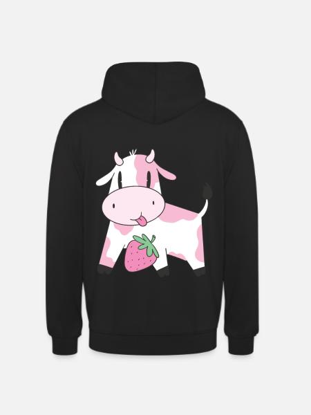Strawberry Cow - Unisex Hoodie - Schwarz