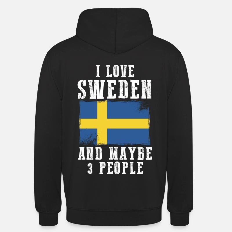Suède drapeau cadeau suède - Sweat-shirt à capuche unisexe - noir