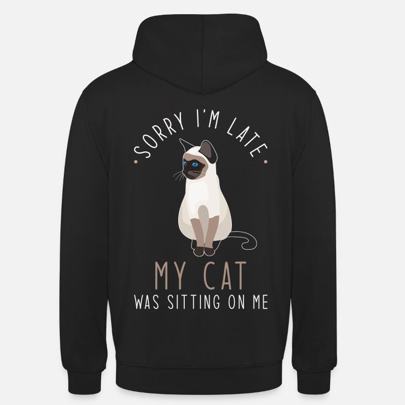 Chat Désolé Dans la late - Sweat-shirt à capuche unisexe - noir