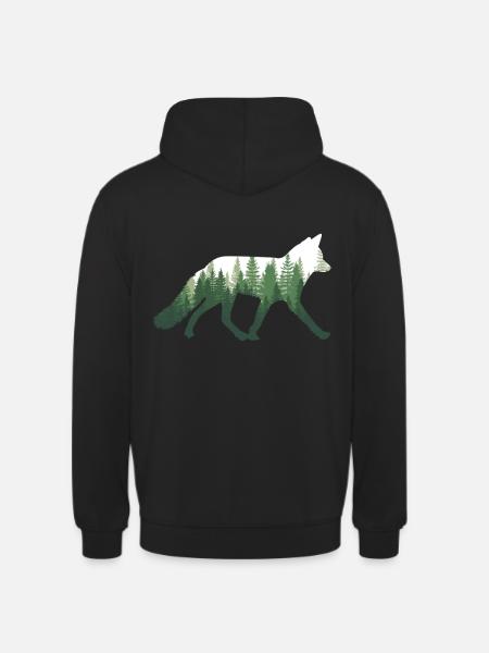 Fox Nature Forest - Unisex Hoodie - black
