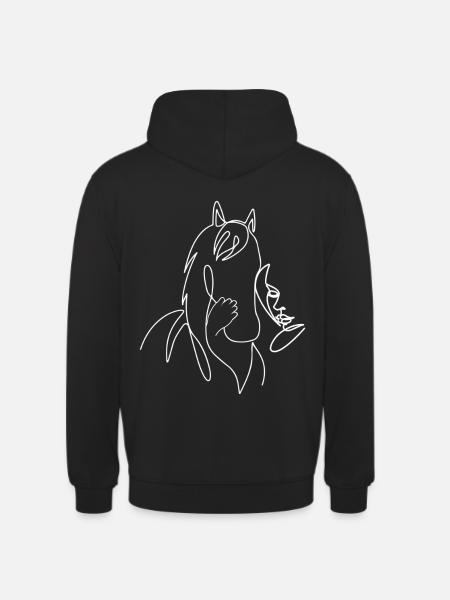 Cheval Lineart - Sweat-shirt à capuche unisexe - noir
