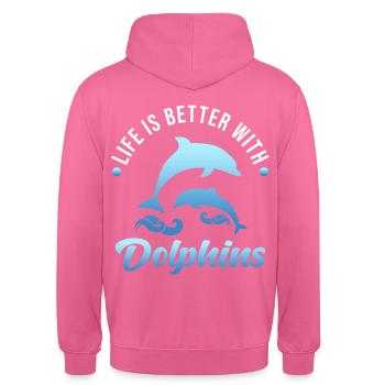Delfin - Sweat-shirt à capuche unisexe - rose - Dos - Michal (187cm)
