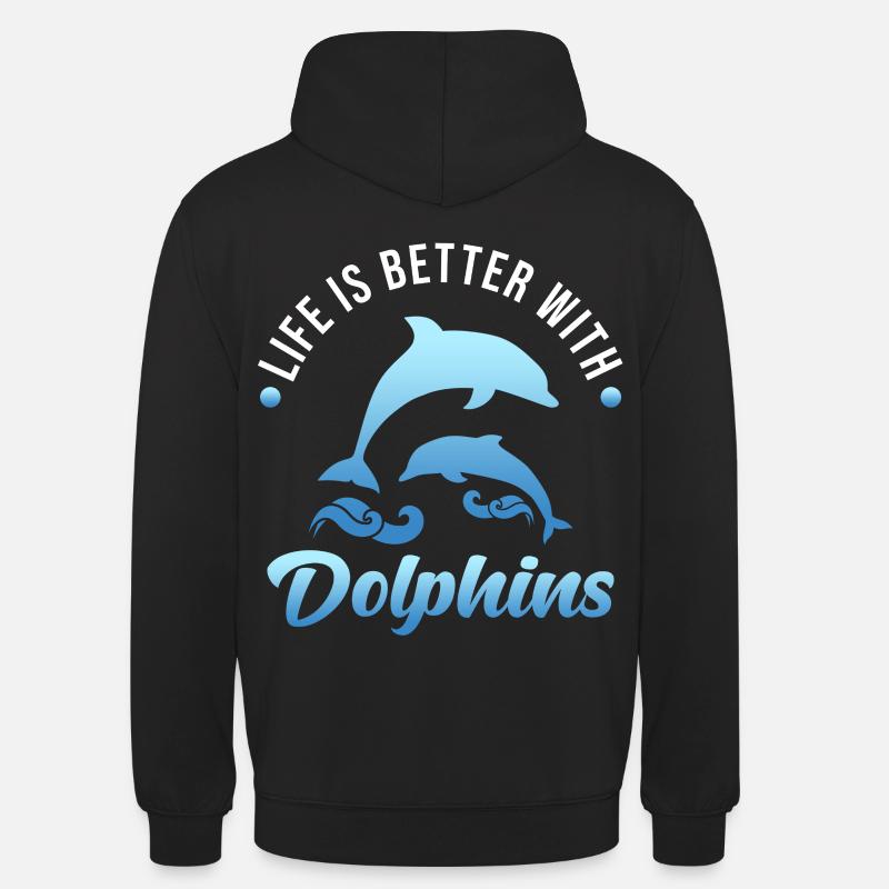 Delfin - Sweat-shirt à capuche unisexe - noir