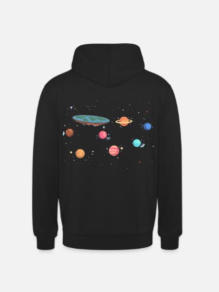 Flat Earth Society - Hættetrøje unisex - sort