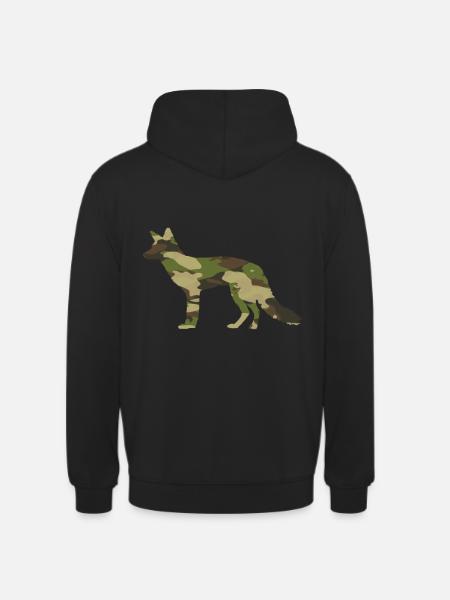 Fox Foxes Camouflage Hunter Cadeaux - Sweat-shirt à capuche unisexe - noir