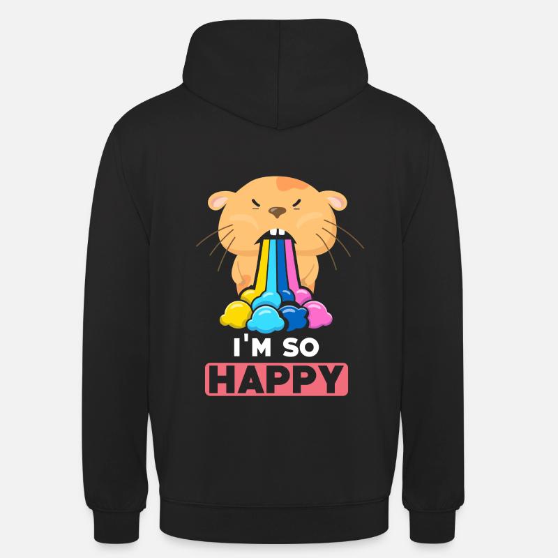 Hamster Dans le bonheur - Sweat-shirt à capuche unisexe - noir