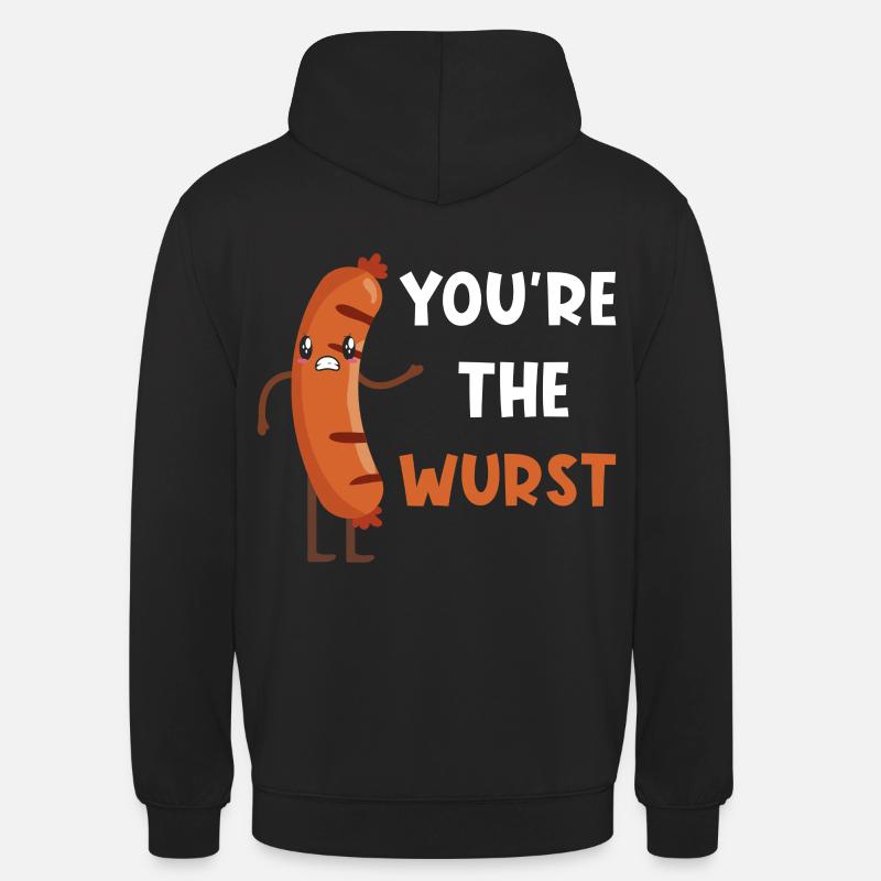 Saucisse jeu de mots drôle - Sweat-shirt à capuche unisexe - noir