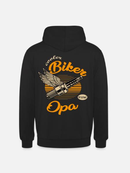 cooler Biker Opa - Unisex Hoodie - Schwarz