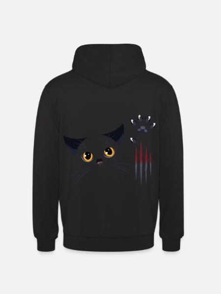 Chat noir - Sweat-shirt à capuche unisexe - noir