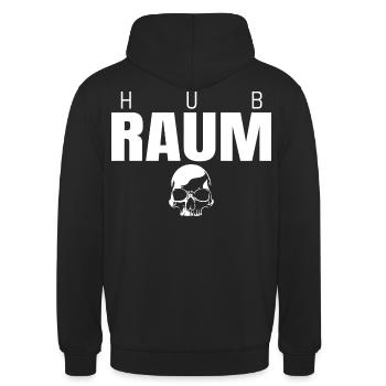 HUBRAUM Skull Rücken Print - Unisex Hoodie - Schwarz - Hinten - Michal (187cm)