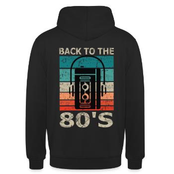 retour aux années 80 s 80 - Sweat-shirt à capuche unisexe - noir - Dos - Michal (187cm)