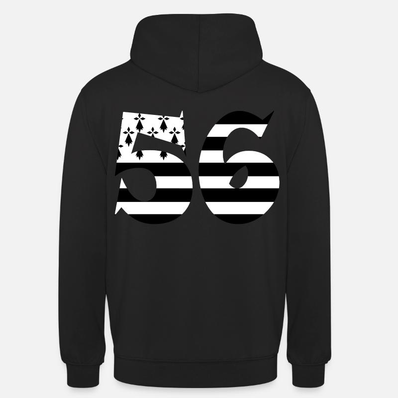 56 Bretagne drapeau - Sweat-shirt à capuche unisexe - noir