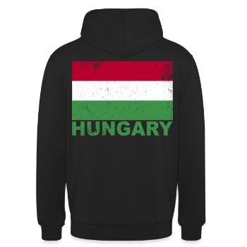 Ungarische Flagge Vintage ungarische Herkunft Nati - Unisex Hoodie - Schwarz - Hinten - Michal (187cm)
