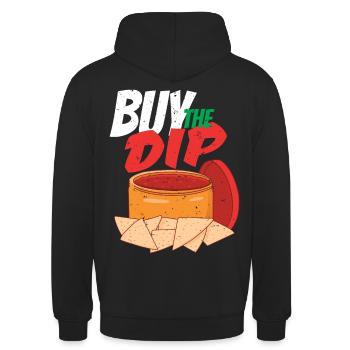 Kaufen Sie das Dip Funny Stock Market Trading Nach - Unisex Hoodie - Schwarz - Hinten - Michal (187cm)