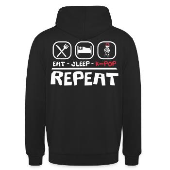 Ich schlafe k-pop wieder wiederholen koreanische P - Unisex Hoodie - Schwarz - Hinten - Michal (187cm)