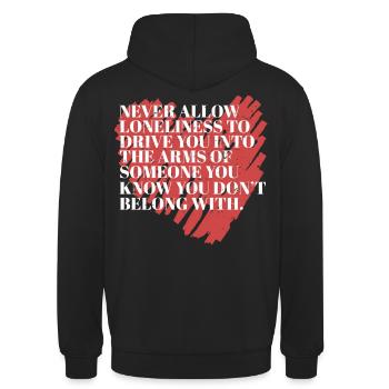 Einsamkeit Ermächtigen Zitat - Unisex Hoodie - Schwarz - Hinten - Michal (187cm)