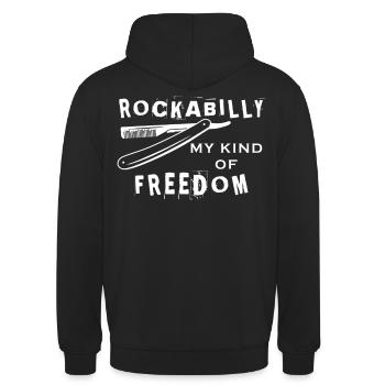 Rockabilly meine Art von Freiheit Biker Kamm Psych - Unisex Hoodie - Schwarz - Hinten - Michal (187cm)