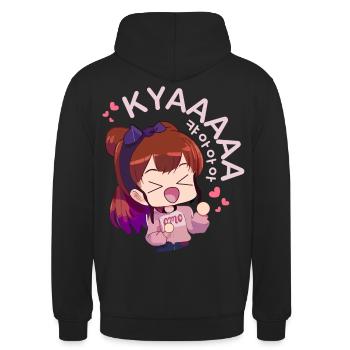 Kyaa Funny KPOP Anime Chibi Korean Pop Music - Unisex Hoodie - Schwarz - Hinten - Michal (187cm)