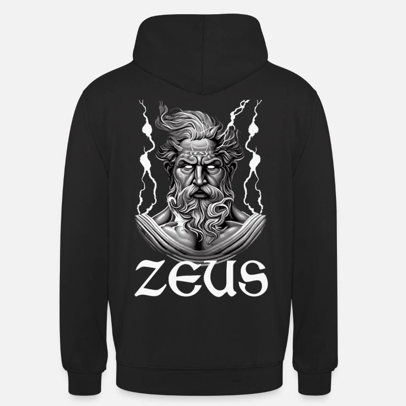 Zeus Dio Fulmine Mitologia greca - Felpa con cappuccio unisex - nero