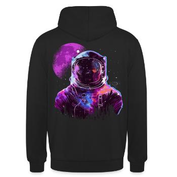 Astronaute de l’espace Vaporwave Spaceman Amateur d’astronomie - Sweat-shirt à capuche unisexe - noir - Dos - Michal (187cm)