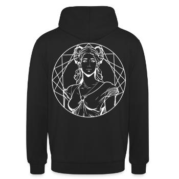 Déesse grecque Aphrodite Beauté Mythologie antique - Sweat-shirt à capuche unisexe - noir - Dos - Michal (187cm)