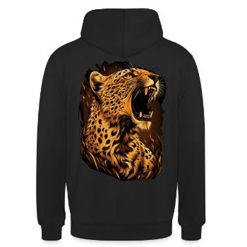 Cheetah Wild Cat Illustration Wildlife Lover - Sweat-shirt à capuche unisexe - noir - Dos - Michal (187cm)