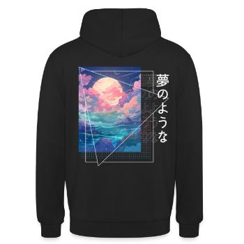 Lofi Anime Aesthetic Japan Fantasy Nature Moon And - Unisex Hoodie - Schwarz - Hinten - Michal (187cm)