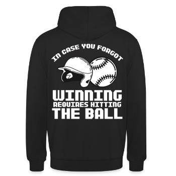 Winning Requires Hitting The Ball Sports Baseball - Unisex Hoodie - Schwarz - Hinten - Michal (187cm)