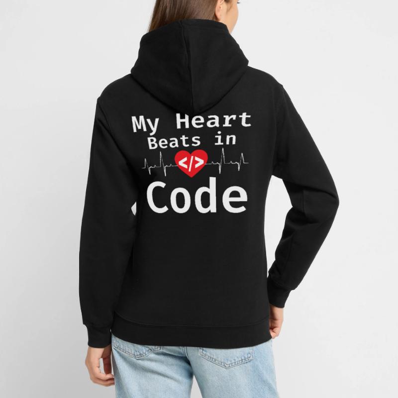 My Heart Beats In Code Programmer Humor Programmin Unisex Hoodie