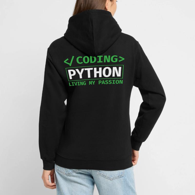 Coding Python, Living My Passion Coding Python Unisex Hoodie