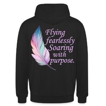 Flying Fearlessly Soaring With Purpose Pastel Boho - Unisex Hoodie - Schwarz - Hinten - Michal (187cm)