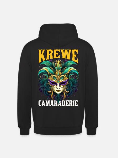 Krewe Camaraderie Mardi Gras Mask Carnival - Unisex Hoodie - Schwarz
