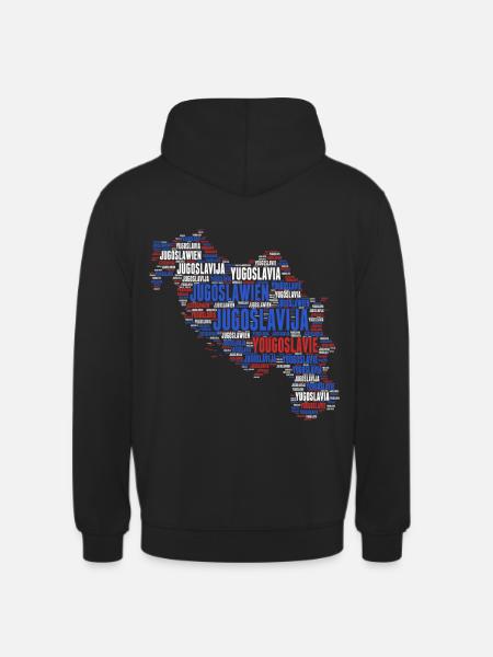 Yugoslavia map design 03c - Unisex Hoodie - black