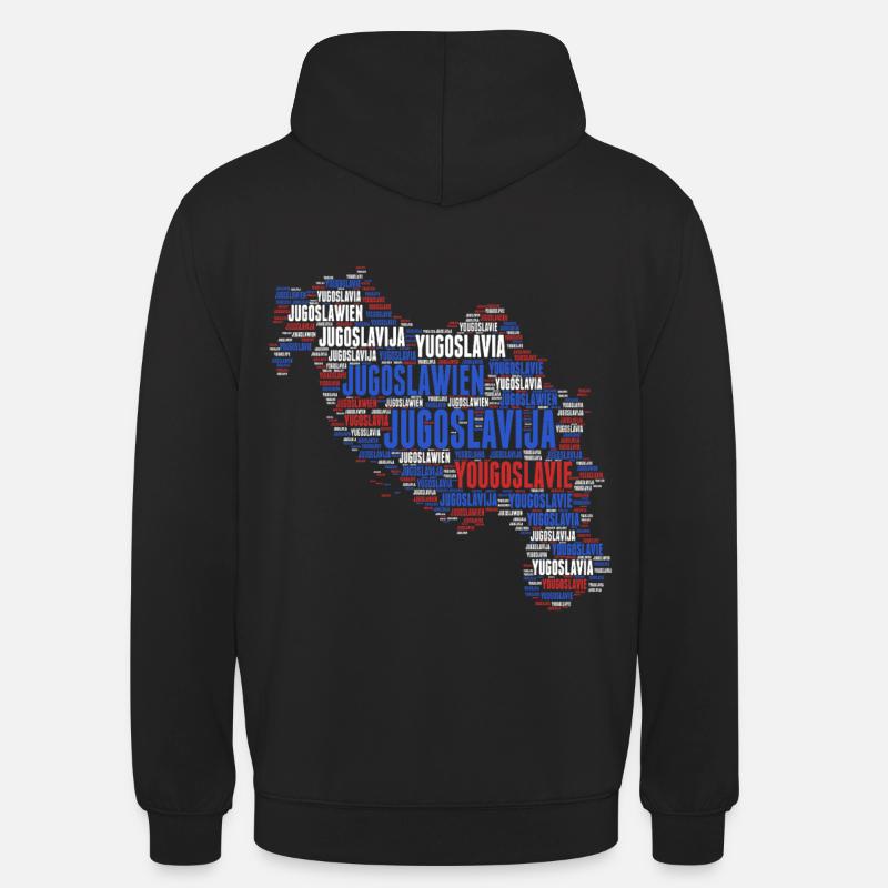 Yugoslavia map design 03c - Unisex Hoodie - black