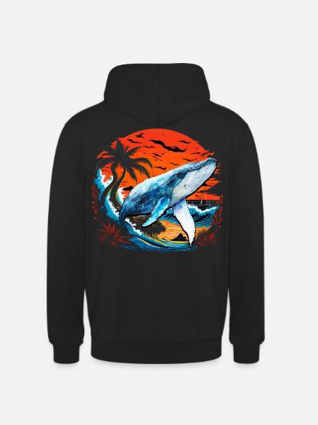 Blue Whale - Unisex Hoodie - black