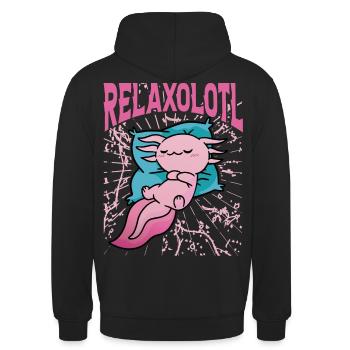 Relaxolotl - Unisex Hoodie - Schwarz - Hinten - Michal (187cm)