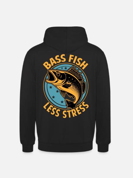Bassfischen, weniger Stress - Unisex Hoodie - Schwarz